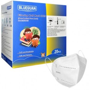 BLUEGUAN KIDS WHITE KN95 DISPOSABLE RESPIRATOR MASK 20PK
